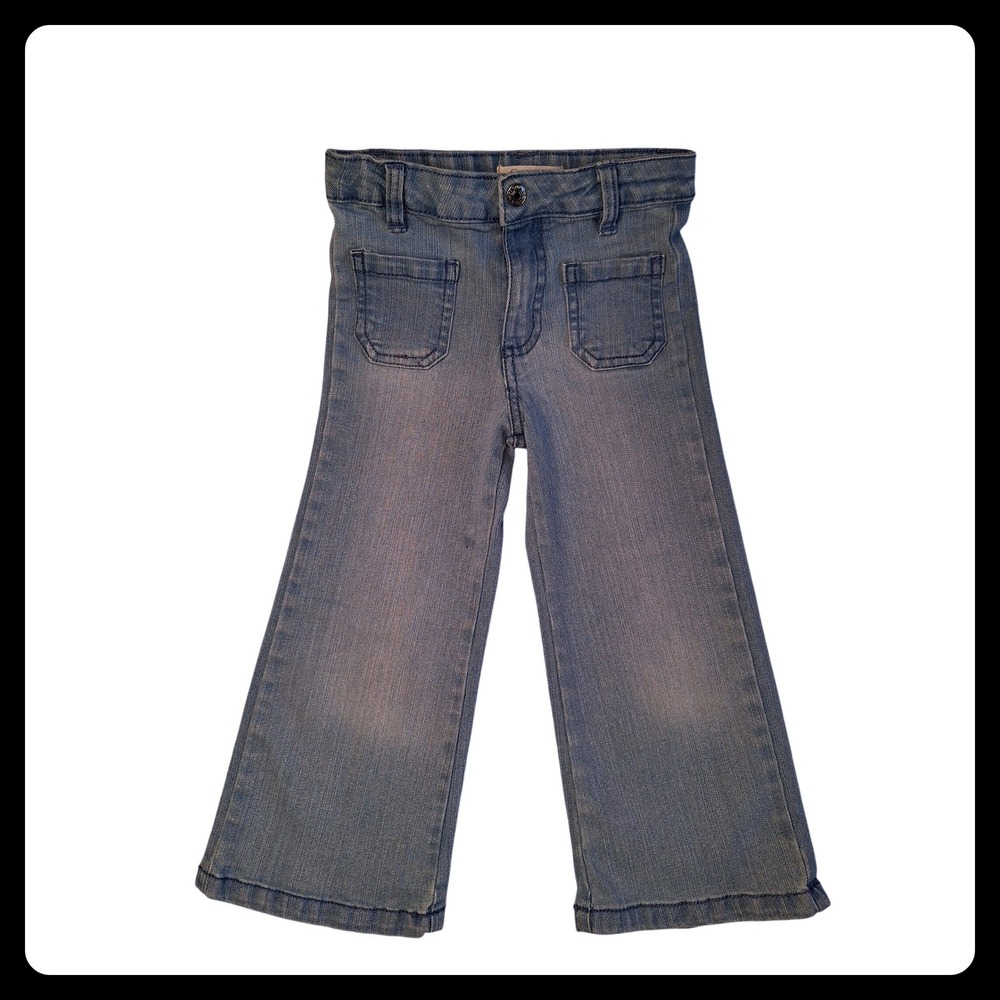 Jessica Simpson Girls Light Wash Wide Leg Denim Jeans Blue Size 4T